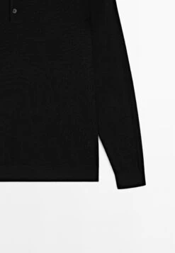 Massimo Dutti MERINO POLO COLLAR LONG SLEEVE - Long Sleeved Top - Black -Massimo Dutti Shop 6cba4df1157a45a7b27867860fdcf5f0