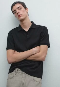 Massimo Dutti SHORT SLEEVE POLO NECK - Polo Shirt - Black -Massimo Dutti Shop 6d015114f1bf4be19a8cb8a9194b0c60
