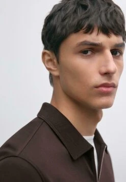 Massimo Dutti LONG SLEEVE ZIP-UP POLO NECK - Long Sleeved Top - Brown -Massimo Dutti Shop 6d25c119a5184624b5f289f25adeba4b