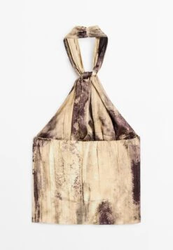 Massimo Dutti PRINTED HALTER NECK - Blouse - Bordeaux -Massimo Dutti Shop 6d26273b68304619a44ceb77282ee86b