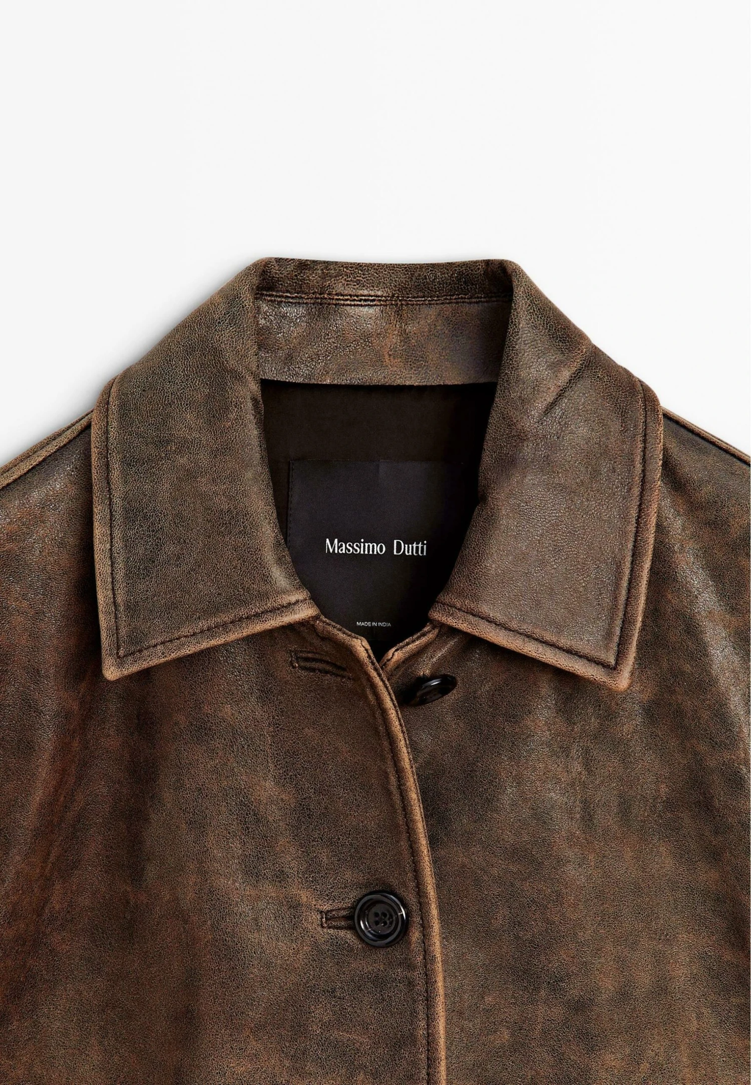 Massimo Dutti DISTRESSED EFFECT CROPPED - Leather Jacket - Dark Brown 11 Massimo Dutti DISTRESSED EFFECT CROPPED - Leather Jacket - Dark Brown - Image 9