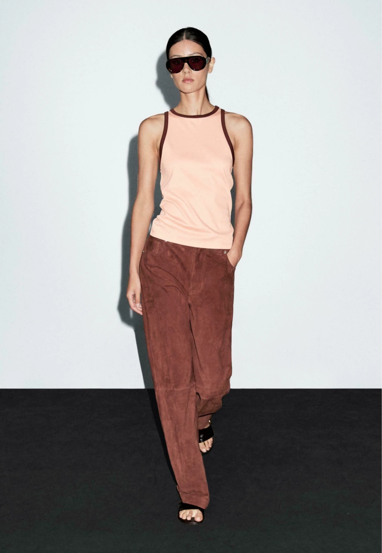 Massimo Dutti HALTER NECK WITH CONTRAST DETAIL - Top - Pink 4 Massimo Dutti HALTER NECK WITH CONTRAST DETAIL - Top - Pink - Image 2