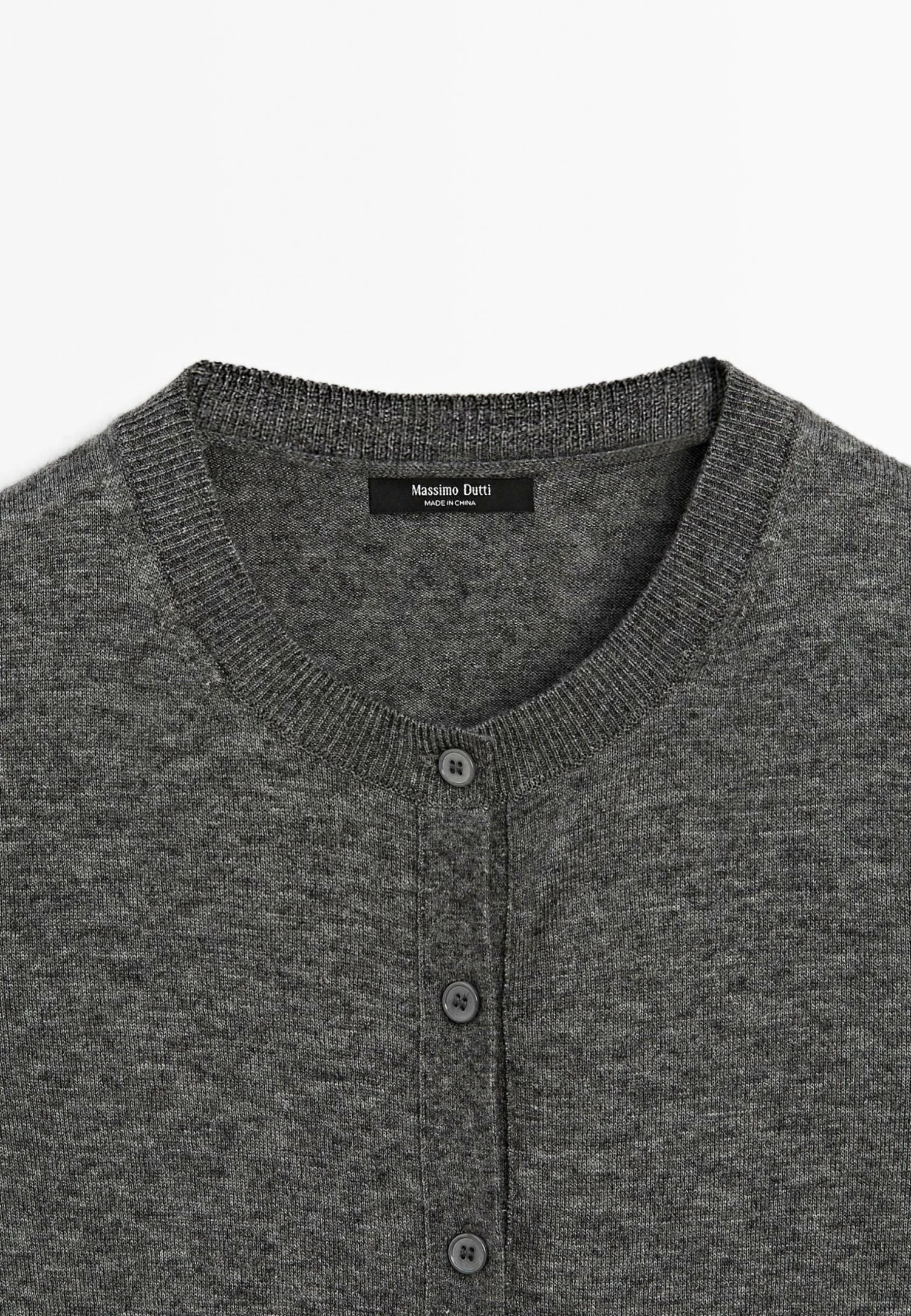 Massimo Dutti BUTTONED WITH CREW NECK - Cardigan - Grey 12 Massimo Dutti BUTTONED WITH CREW NECK - Cardigan - Grey - Image 10