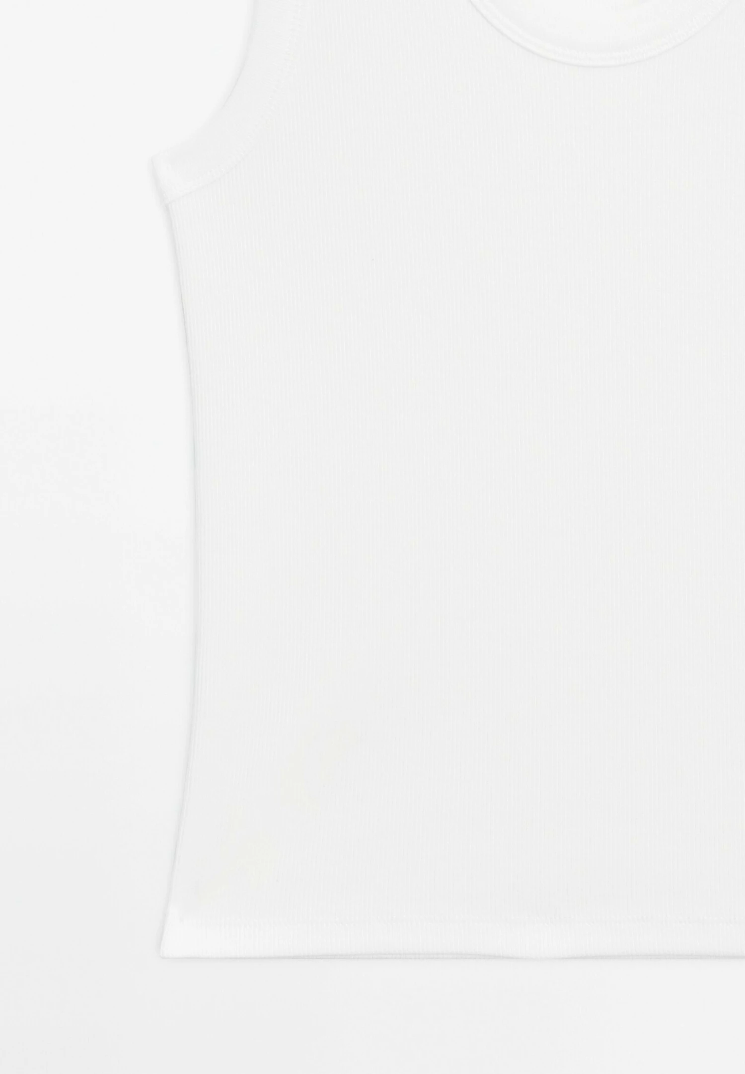 Massimo Dutti HEAVY WEIGHT RIBBED ROUND NECK - Basic T-shirt - White 11 Massimo Dutti HEAVY WEIGHT RIBBED ROUND NECK - Basic T-shirt - White - Image 9