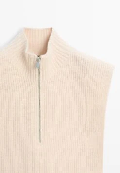 Massimo Dutti CHEST WITH ZIP - Jumper - Sand -Massimo Dutti Shop 6e1c681bde1645a0a284b3d15c080f6c