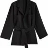 Massimo Dutti Flowing With And Tie Detail - Short Coat - Black 2 Massimo Dutti Flowing With And Tie Detail - Short Coat - Black -Massimo Dutti Shop 6e3ce22e532f4092b32298bed6787000