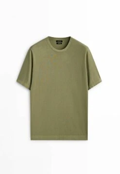 Massimo Dutti Short Sleeve - Basic T-Shirt - Khaki 14 Massimo Dutti Short Sleeve - Basic T-Shirt - Khaki -Massimo Dutti Shop 6e4ad4d2ef4946b3b0d77be10ae399b9