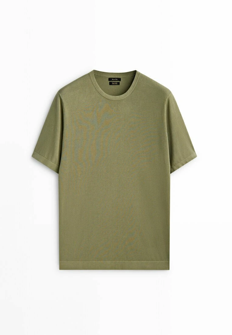 Massimo Dutti Short Sleeve - Basic T-Shirt - Khaki 8 Massimo Dutti Short Sleeve - Basic T-Shirt - Khaki - Image 6