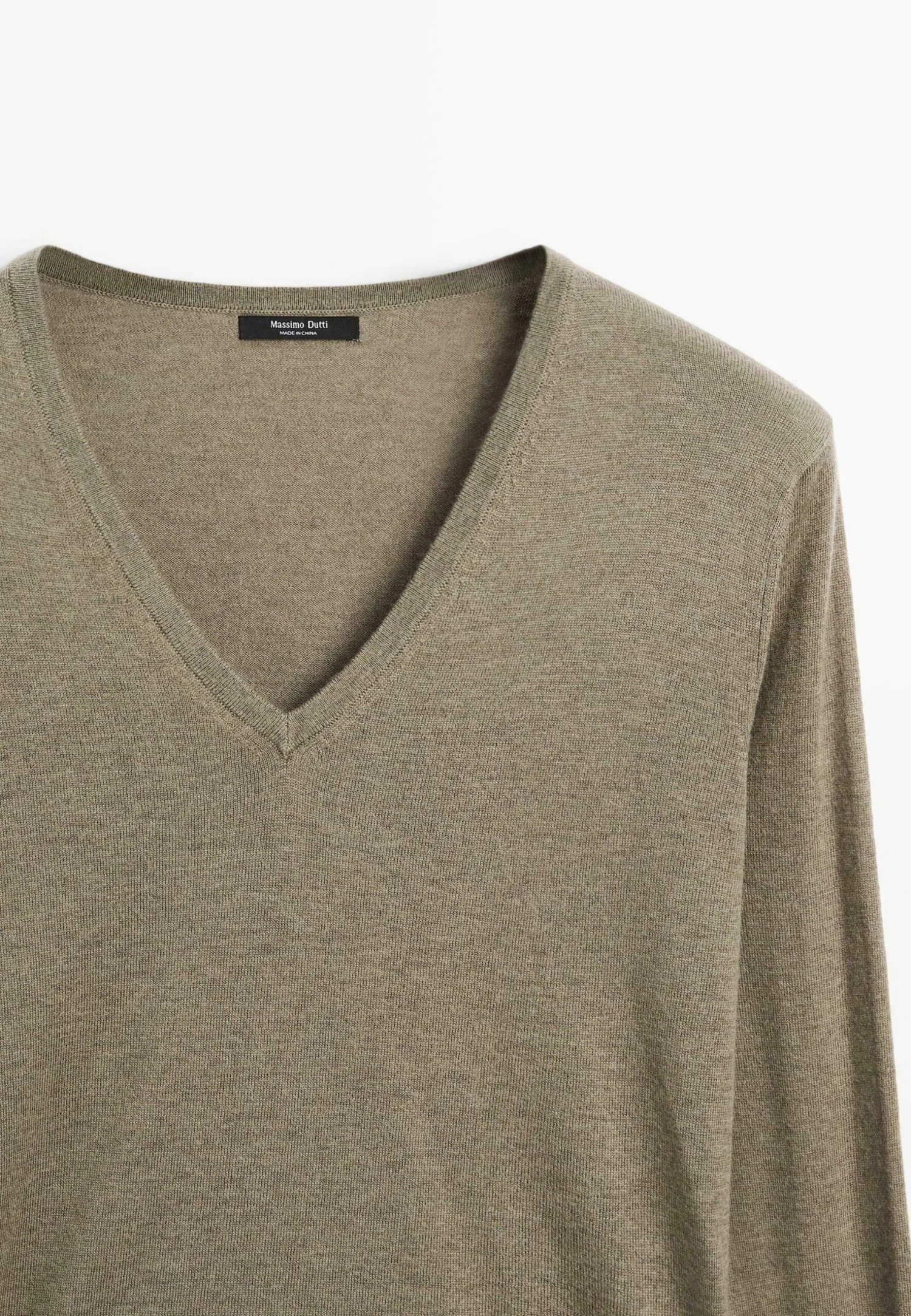 Massimo Dutti LONG SLEEVES WITH V-NECK - Jumper - Green 10 Massimo Dutti LONG SLEEVES WITH V-NECK - Jumper - Green - Image 8