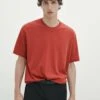 Massimo Dutti Short Sleeve - Basic T-Shirt - Red -Massimo Dutti Shop 6e64c009282449ca85b5602f24a63a48