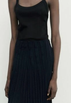 Massimo Dutti Midi- A-Line Skirt - Dark Blue -Massimo Dutti Shop 6e69851ae3d24bb686a021d245a51a07