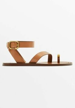 Massimo Dutti Flat Slider With Metallic Piece - T-Bar Sandals - Brown 13 Massimo Dutti Flat Slider With Metallic Piece - T-Bar Sandals - Brown -Massimo Dutti Shop 6f1eacc066c44f948279c94816190050