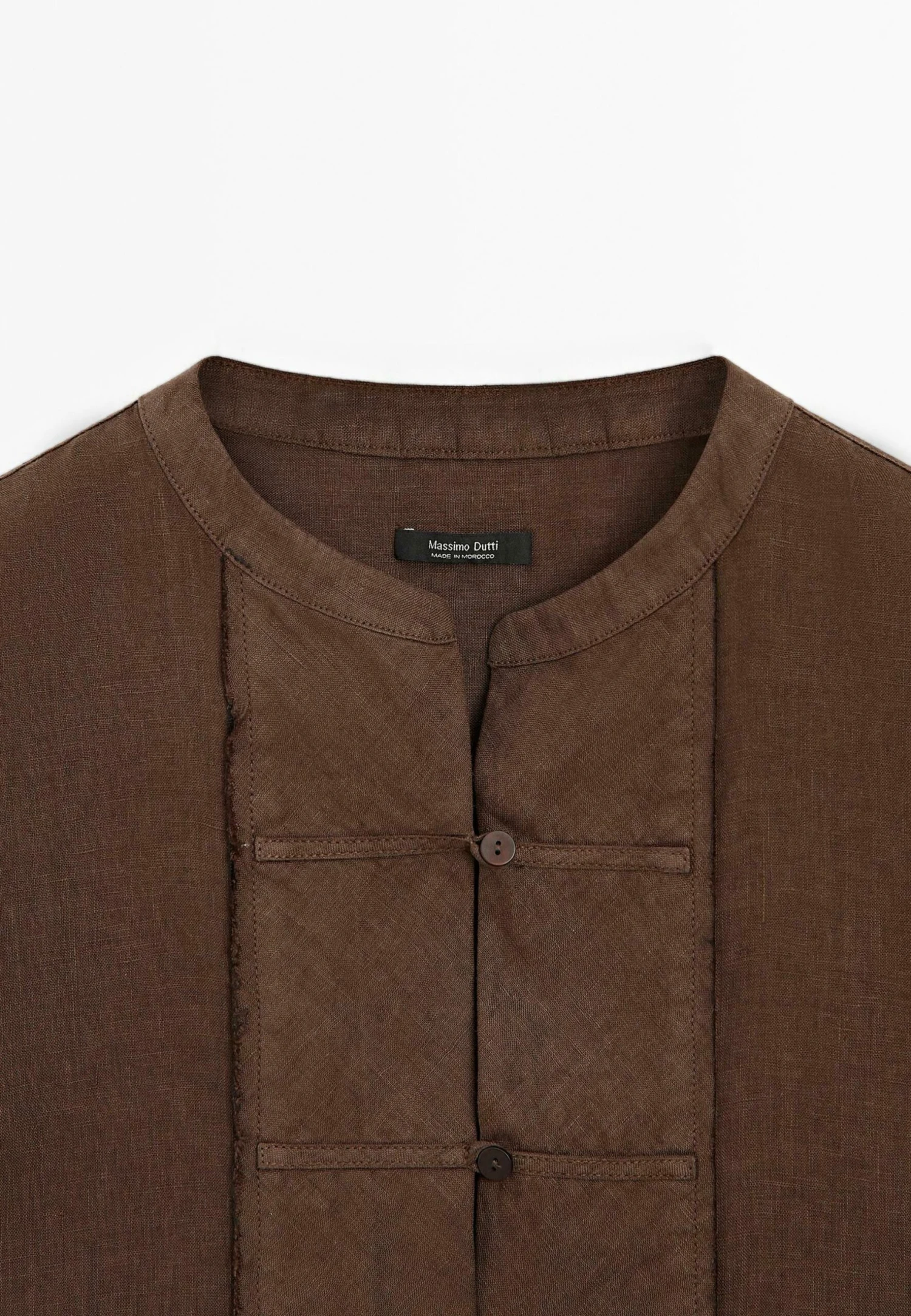 Massimo Dutti WAISTCOAT WITH BUTTONED CHEST DETAIL - Waistcoat - Dark Brown 8 Massimo Dutti WAISTCOAT WITH BUTTONED CHEST DETAIL - Waistcoat - Dark Brown - Image 6