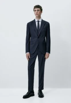 Massimo Dutti Pinstripes Super - Suit Jacket - Blue/Black Denim -Massimo Dutti Shop 6f34c0c67c2746d496a808b0e443bb24