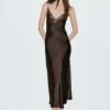 Massimo Dutti STRAPPY LONG SLIP - Maxi Dress - Mottled Dark Brown -Massimo Dutti Shop 6f6ec9616a0d4724948046f48e7cf000
