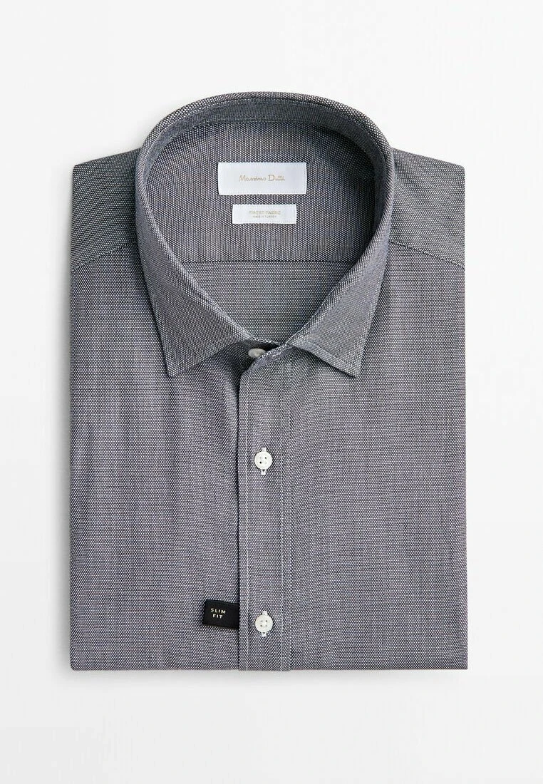 Massimo Dutti Textured Bird S-Eye - Shirt - Grey 11 Massimo Dutti Textured Bird S-Eye - Shirt - Grey - Image 9