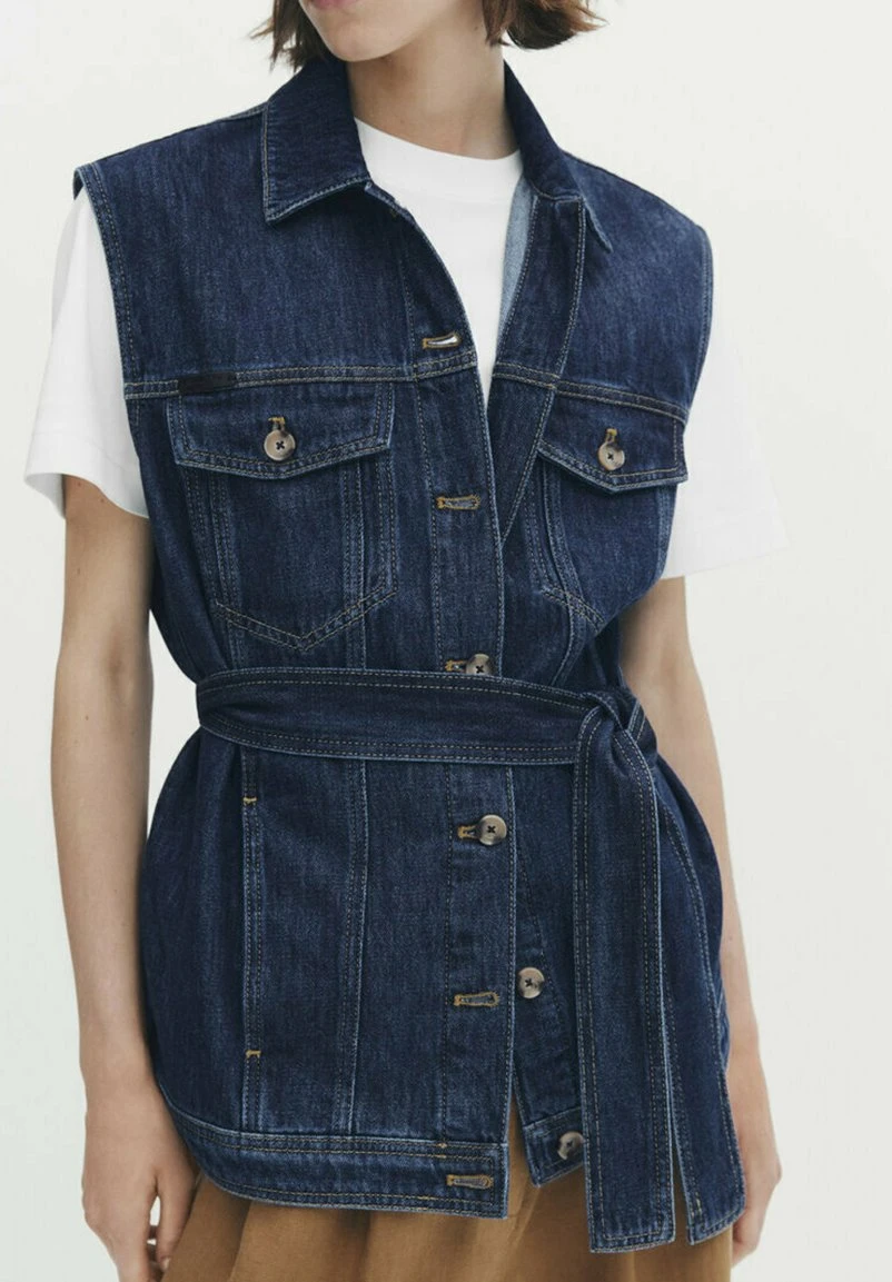 Massimo Dutti Belted- Waistcoat - Dark Blue 3 Massimo Dutti Belted- Waistcoat - Dark Blue