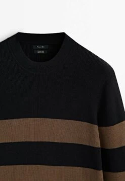 Massimo Dutti Striped Crew Neck - Jumper - Black -Massimo Dutti Shop 6fd5d1c6735c41cfab82bdc435067187