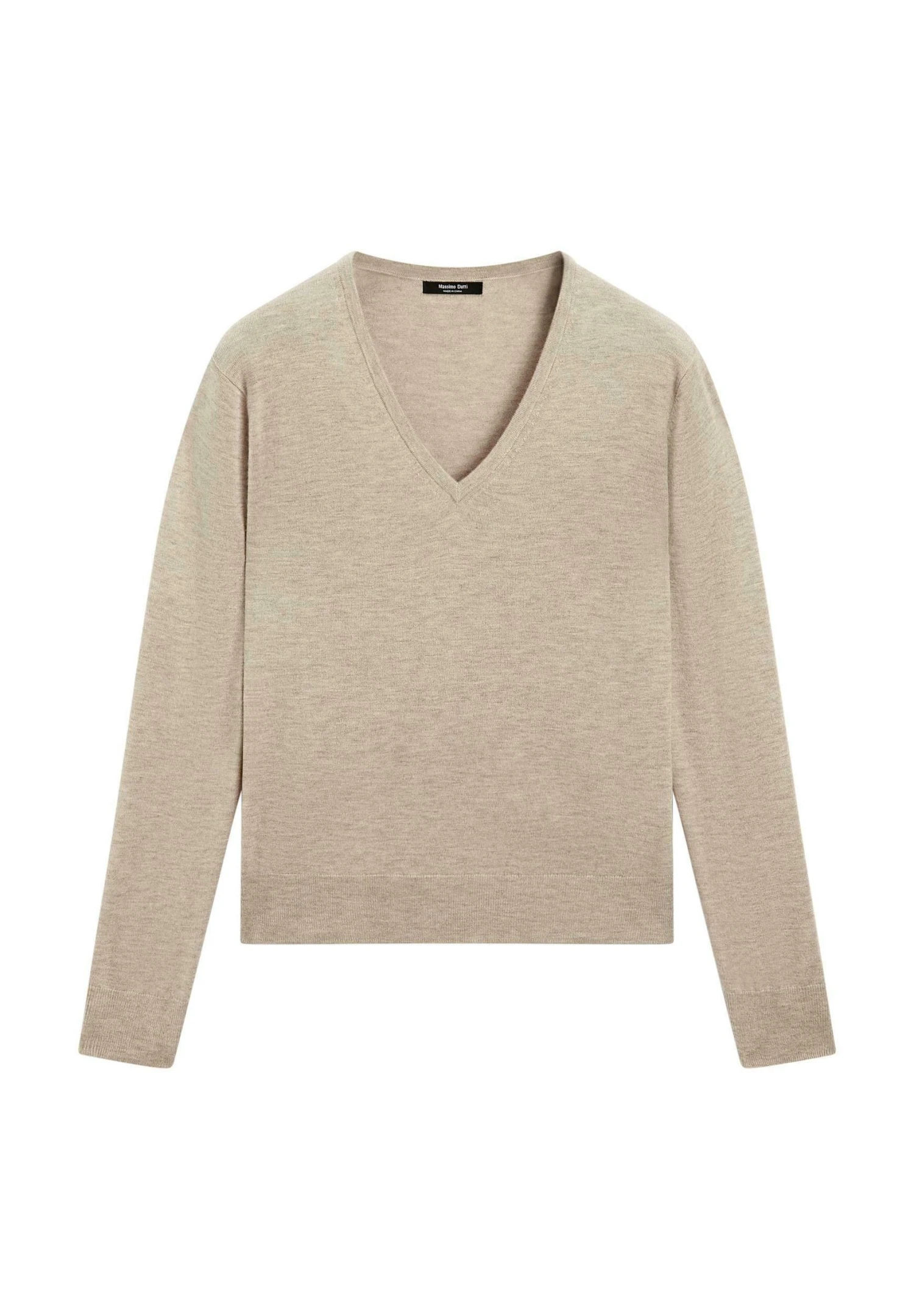 Massimo Dutti LONG SLEEVES WITH V-NECK - Jumper - Sand 9 Massimo Dutti LONG SLEEVES WITH V-NECK - Jumper - Sand - Image 7
