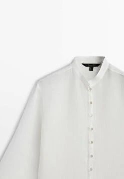 Massimo Dutti With Stand Up Collar- Button-Down Blouse - White -Massimo Dutti Shop 702a7364e34645a1a9462e9ab4f8a262