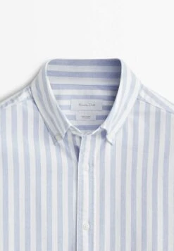Massimo Dutti Soft Wash Regular Fit Striped Oxford - Shirt - Blue 20 Massimo Dutti Soft Wash Regular Fit Striped Oxford - Shirt - Blue -Massimo Dutti Shop 7059b3f723524130b99775fadc57e509