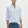 Massimo Dutti Soft Wash Regular Fit Striped Oxford- Shirt - Light Blue -Massimo Dutti Shop 708a62beb6874b3f8d4b3b8dfc4e356c