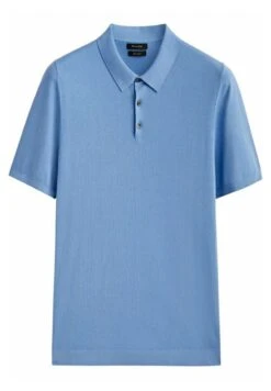 Massimo Dutti Kurzärmeliger - Polo Shirt - Light Blue Denim -Massimo Dutti Shop 7094ab340bac490da2387f019dda4986