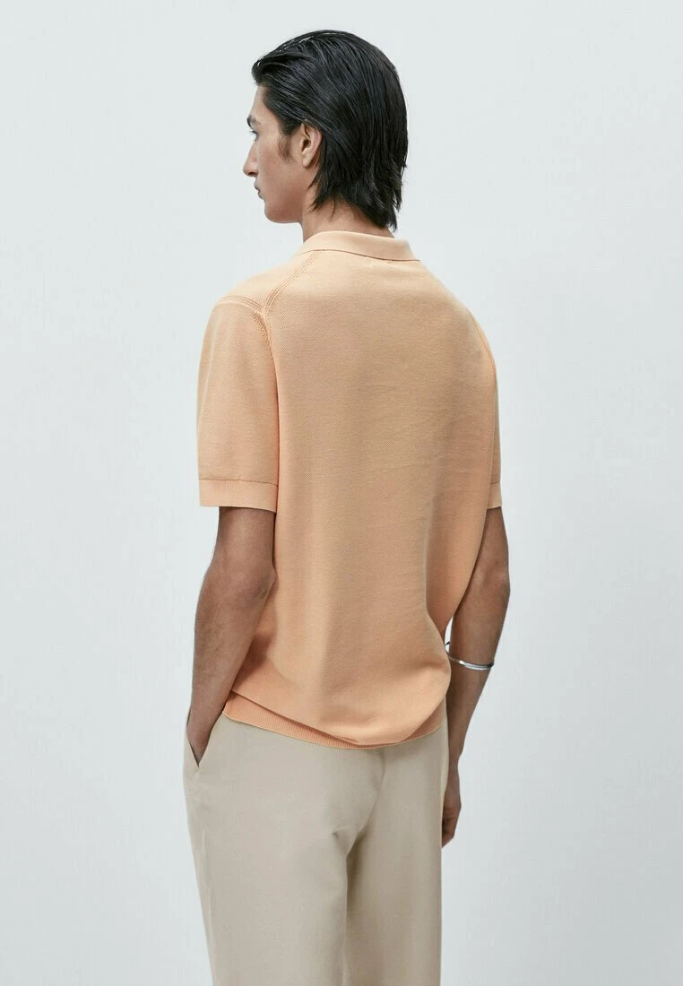 Massimo Dutti Smocked - Polo Shirt - Mottled Orange 5 Massimo Dutti Smocked - Polo Shirt - Mottled Orange - Image 3