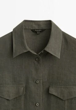 Massimo Dutti With Pockets - Button-Down Blouse - Green -Massimo Dutti Shop 70db78dcc6a5440bb436c9d4bb831234