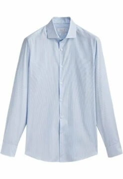 Massimo Dutti Easy Iron Slim Fit Striped- Shirt - Light Blue