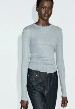 Massimo Dutti LONG SLEEVE - Long Sleeved Top - Blue