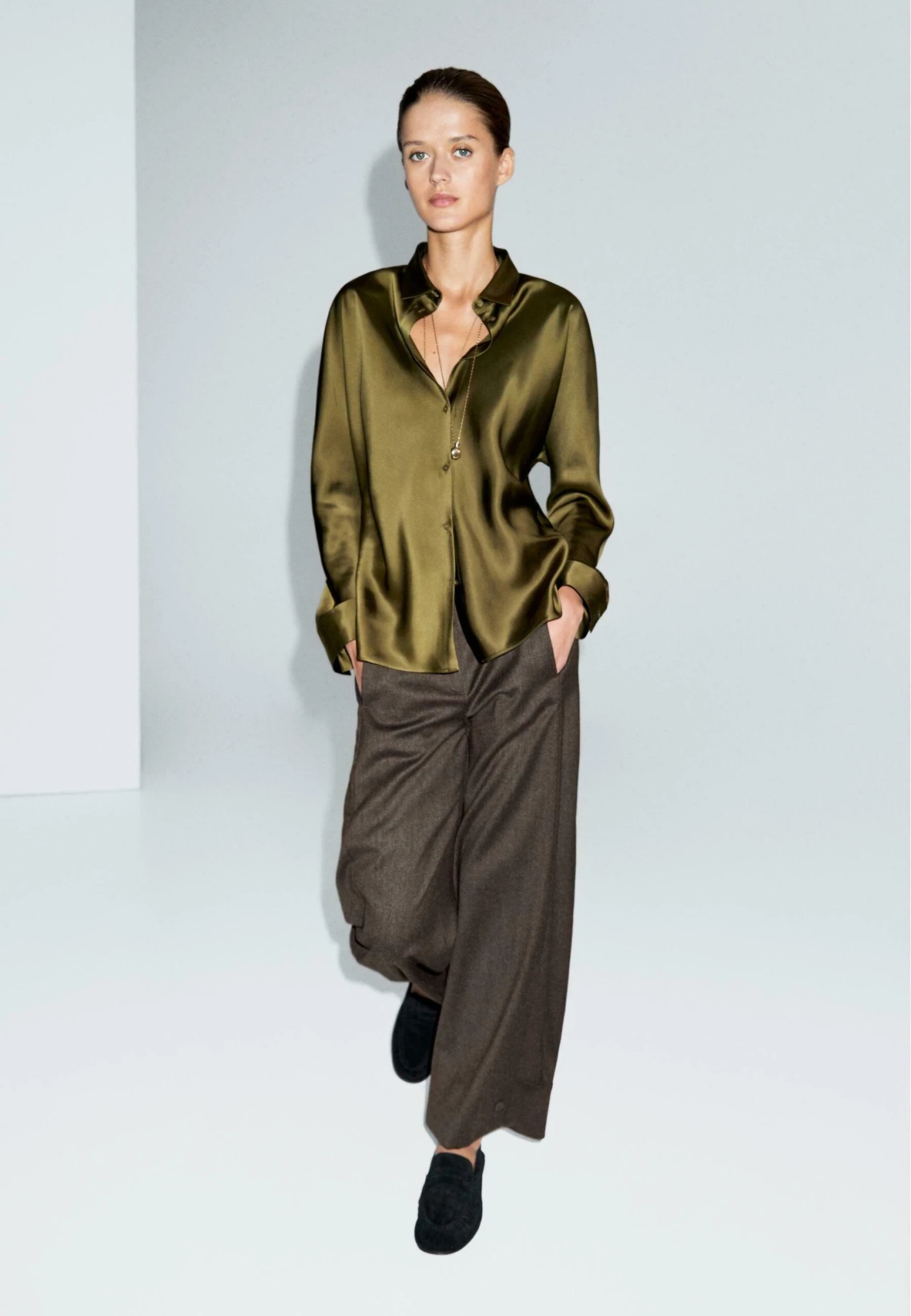 Massimo Dutti BARREL FIT - Trousers - Dark Brown 4 Massimo Dutti BARREL FIT - Trousers - Dark Brown - Image 2