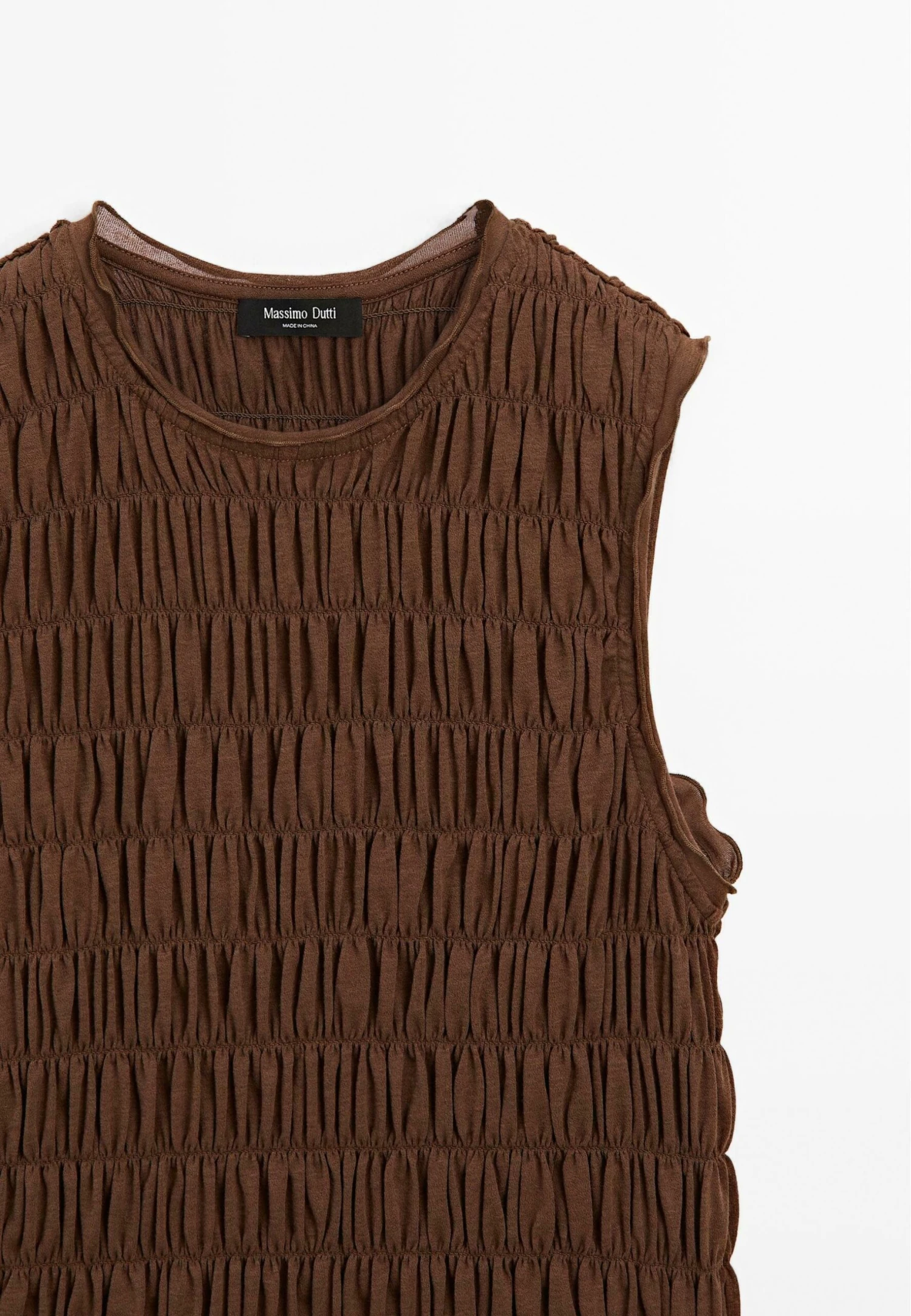 Massimo Dutti CREW NECK WITH GATHERED DETAIL - Top - Dark Brown 9 Massimo Dutti CREW NECK WITH GATHERED DETAIL - Top - Dark Brown - Image 7