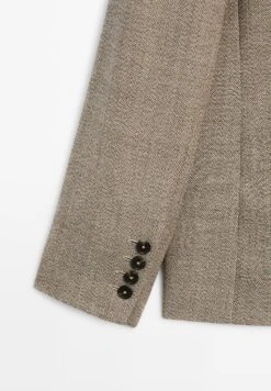 Massimo Dutti FLECKED WITH BUTTONS - Blazer - Beige -Massimo Dutti Shop 713f6c19eceb4a16a609d1dd567b2617