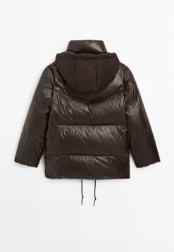 Massimo Dutti WATER-REPELLENT PUFFER WITH HOOD - Down Jacket - Dark Brown -Massimo Dutti Shop 715ce467038f4163b87402a0642c1cfe