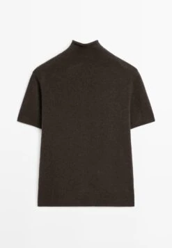 Massimo Dutti HIGH NECK WITH SHORT SLEEVE - Basic T-shirt - Mottled Dark Brown 16 Massimo Dutti HIGH NECK WITH SHORT SLEEVE - Basic T-shirt - Mottled Dark Brown -Massimo Dutti Shop 716bd0e3c5ae4ea2939fc79efe62997b