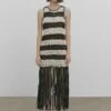 Massimo Dutti Studio - Striped BraidedWith Fringing - Maxi Dress - Black -Massimo Dutti Shop 71ab63b2081d4a54816a8c28a0cd5119
