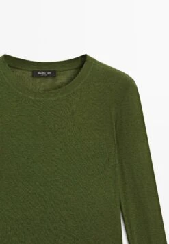Massimo Dutti LONG SLEEVE WITH RIBBED TRIMS - Jumper - Mottled Dark Green -Massimo Dutti Shop 71c77596adb6416fa25f3b7fb4e53bdb