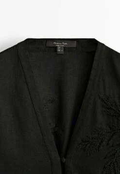 Massimo Dutti Kimono With Embroidery- Blouse - Black -Massimo Dutti Shop 720ca7aea9a34512b35ad67f261bead8