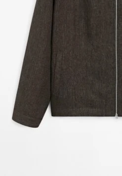 Massimo Dutti FADED TWO-WAY ZIP BOMBER NECK - Summer Jacket - Mottled Brown -Massimo Dutti Shop 7237c96905e1450fbef221e38bcfdfe1