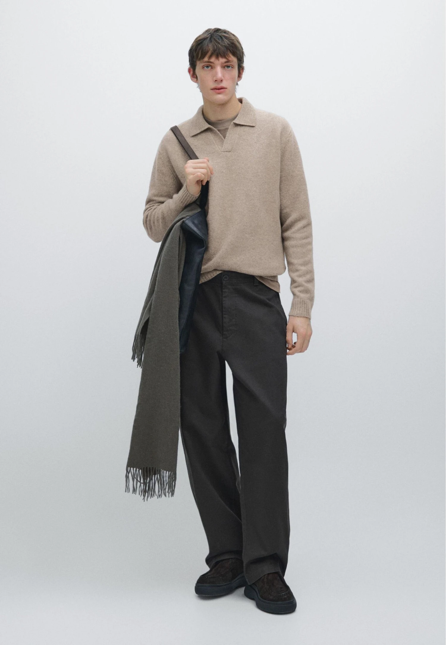 Massimo Dutti V-NECK - Long Sleeved Top - Beige 5 Massimo Dutti V-NECK - Long Sleeved Top - Beige - Image 3