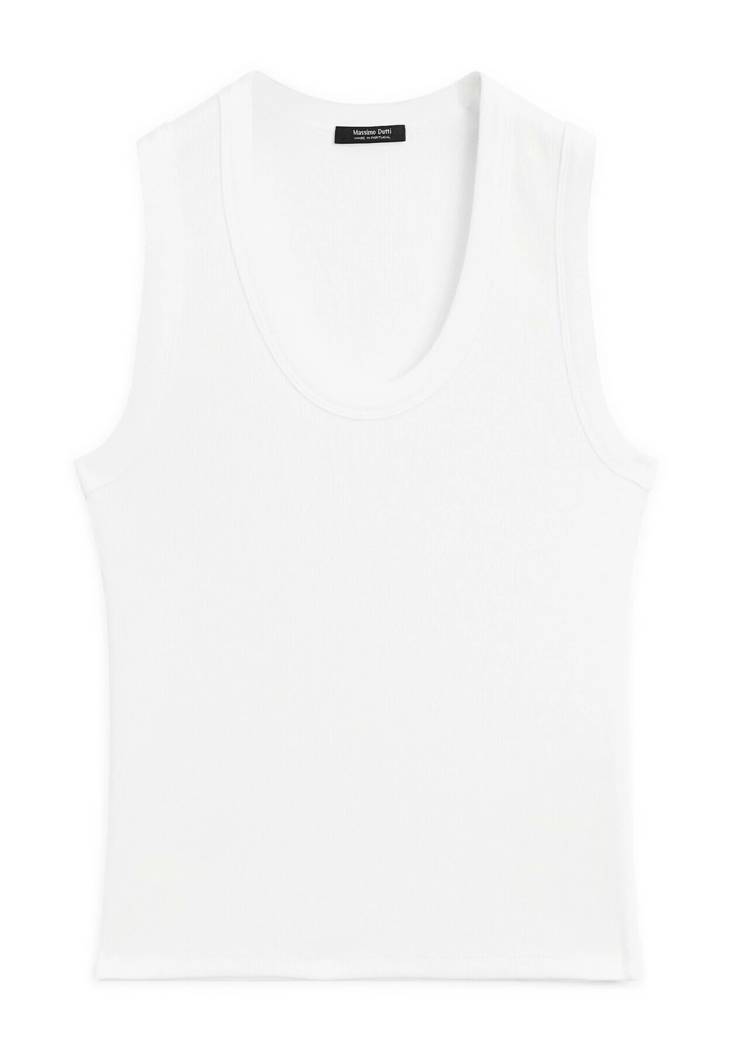 Massimo Dutti HEAVY WEIGHT RIBBED ROUND NECK - Basic T-shirt - White 8 Massimo Dutti HEAVY WEIGHT RIBBED ROUND NECK - Basic T-shirt - White - Image 6