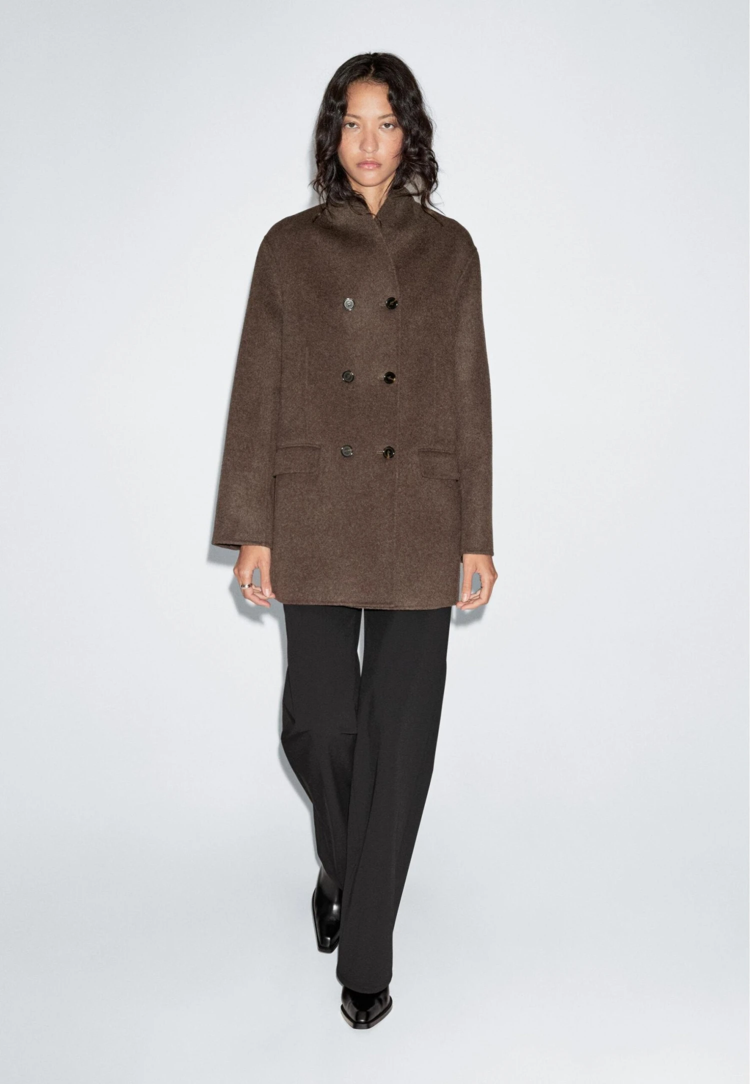 Massimo Dutti TUXEDO COLLAR - Classic Coat - Brown 4 Massimo Dutti TUXEDO COLLAR - Classic Coat - Brown - Image 2