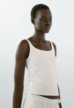 Massimo Dutti STRETCH STRAPPY - Basic T-shirt - White