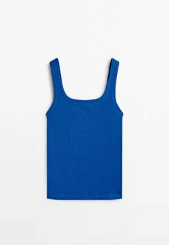 Massimo Dutti Mercerised - Top - Royal Blue -Massimo Dutti Shop 732fdcec5ccb407bad84ad16499cb573
