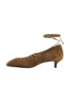Massimo Dutti Lace-up Heels - Camel