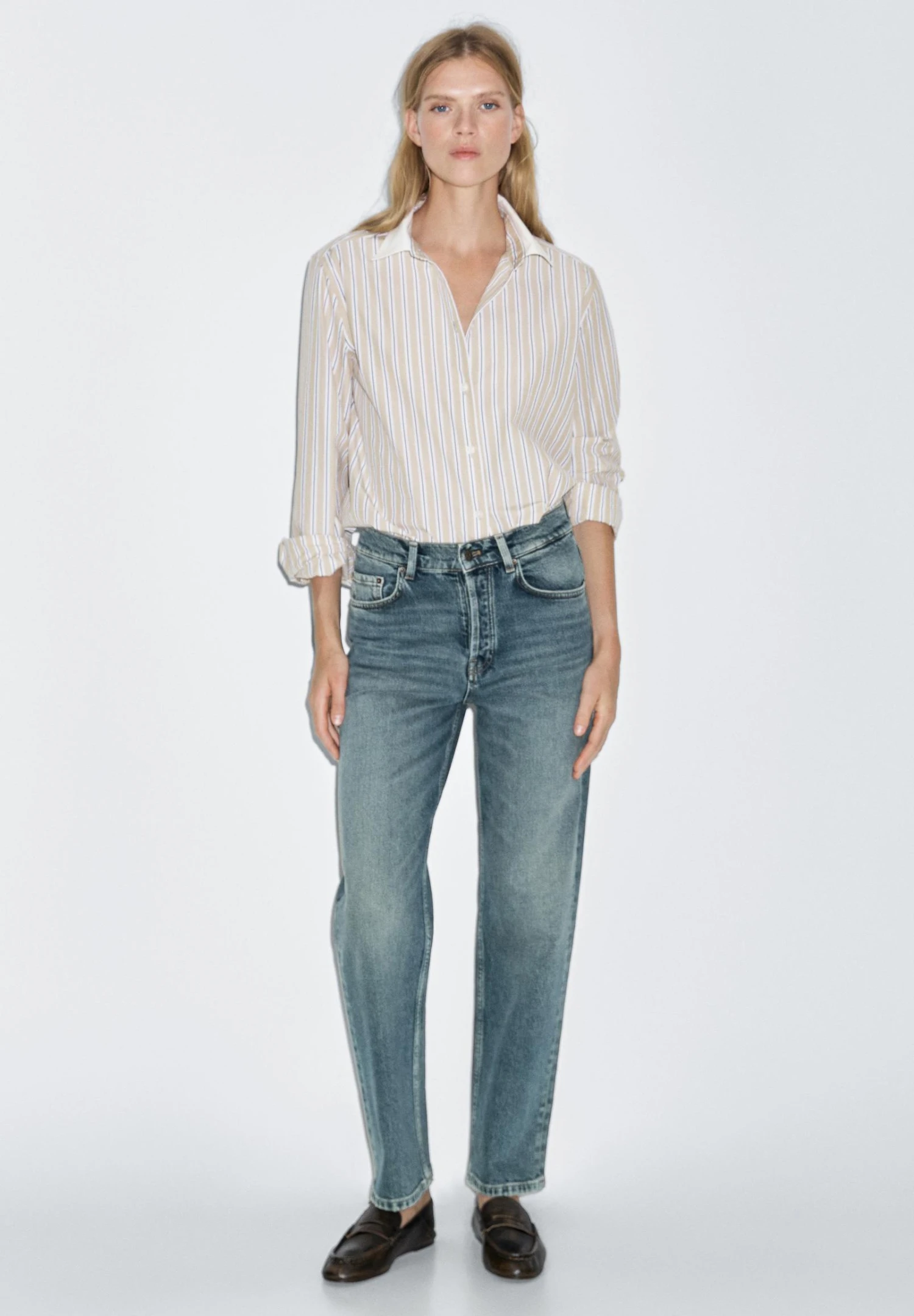 Massimo Dutti STRAIGHT-LEG HIGH-WAIST - Straight Leg Jeans - Royal Blue 8 Massimo Dutti STRAIGHT-LEG HIGH-WAIST - Straight Leg Jeans - Royal Blue - Image 6