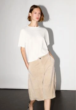 Massimo Dutti BOXY FIT SHORT SLEEVE - Basic T-shirt - White