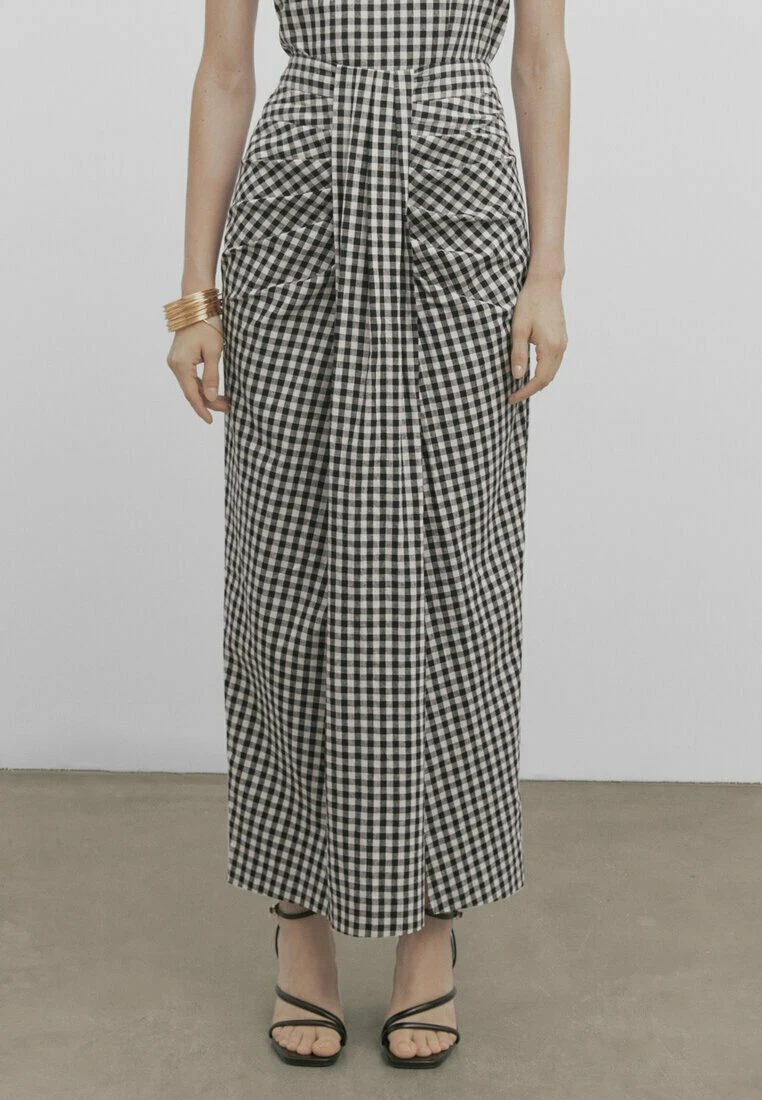 Massimo Dutti Studio-Gingham - Wrap Skirt - Black 5 Massimo Dutti Studio-Gingham - Wrap Skirt - Black - Image 3