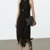 Massimo Dutti TEXTURED KNIT WITH FRINGED HEM - Day Dress - Black -Massimo Dutti Shop 739ba7aa45054a1b981e9894cfee507f